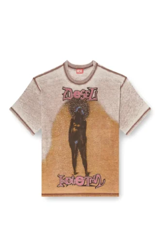 t-boxt-v12 T-shirt ample avec imprimé et clous