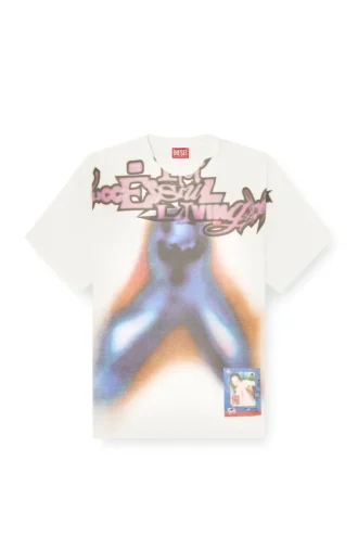 t-boxt-v13 T-shirt ample en coton avec imprimé numérique