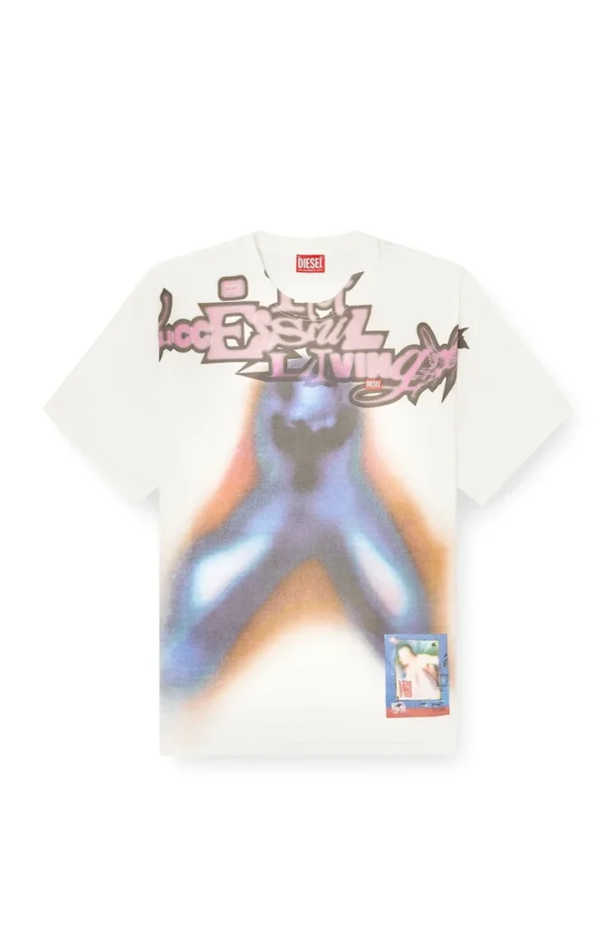 t-boxt-v13 T-shirt ample en coton avec imprimé numérique