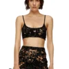 t-bra-dev Top brassière en tulle avec jersey déchiré