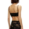 t-bra-dev Top brassière en tulle avec jersey déchiré