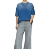 t-craoxt T-shirt en coton avec coutures overlock contrastées