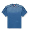 t-craoxt T-shirt en coton avec coutures overlock contrastées