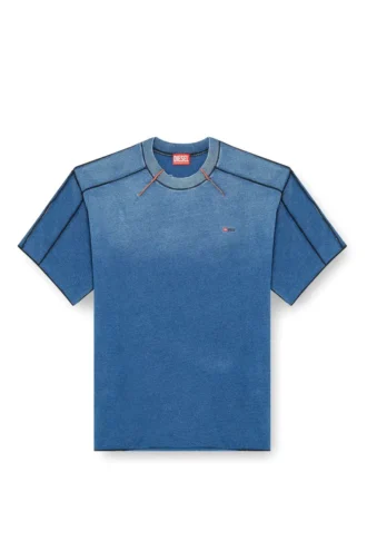 t-craoxt T-shirt en coton avec coutures overlock contrastées