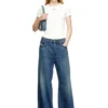t-ele-long-od T-shirt slim côtelé avec Oval D métallique