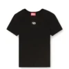t-ele-long-od T-shirt slim côtelé avec Oval D métallique