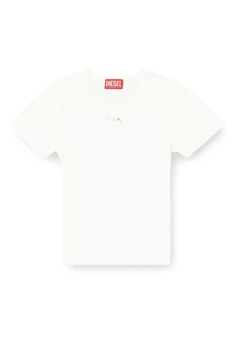 t-ele-long-od T-shirt slim côtelé avec Oval D métallique
