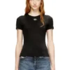 t-ele-long-od T-shirt slim côtelé avec Oval D métallique