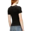 t-ele-long-od T-shirt slim côtelé avec Oval D métallique