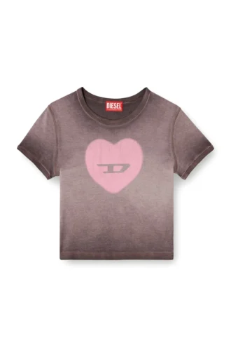 t-ele T-shirt côtelé avec cœur aquarelle D