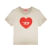 t-ele T-shirt côtelé avec cœur aquarelle D