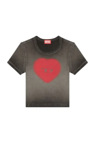 t-ele T-shirt côtelé avec cœur aquarelle D