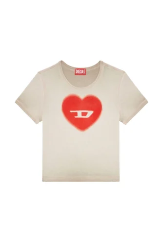 t-ele T-shirt côtelé avec cœur aquarelle D