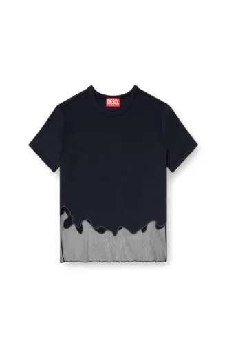 t-inlay-r1 T-shirt en nylon avec empiècement en tulle