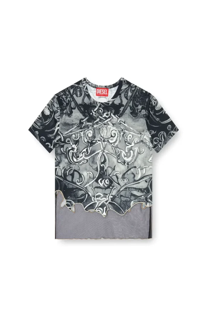 t-inlay T-shirt en nylon avec imprimé héraldique