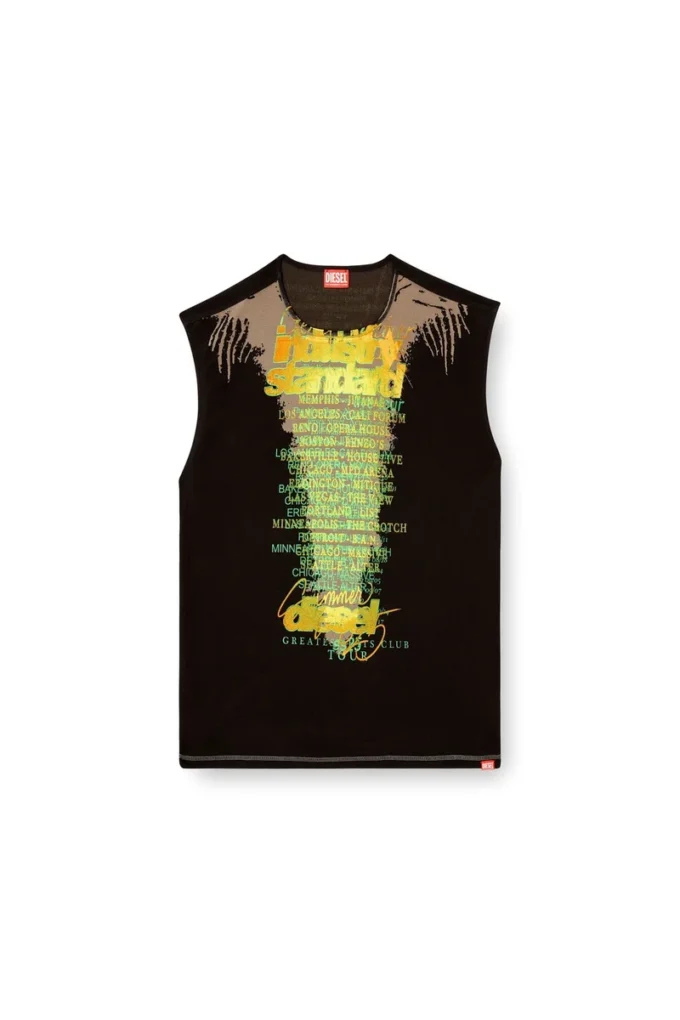 t-isak-a T-shirt sans manches avec imprimé paroles