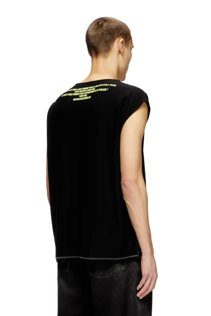 t-isak-a T-shirt sans manches avec imprimé paroles