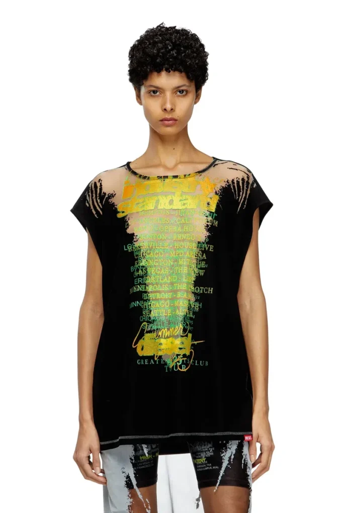 t-isak-a T-shirt sans manches avec imprimé paroles