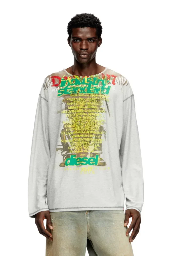 t-jerry-b T-shirt à manches longues avec imprimé paroles de chanson