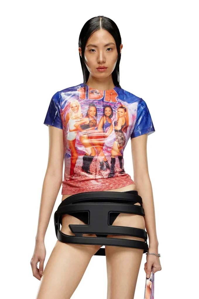 t-jodie T-shirt avec imprimé Diesel froissé