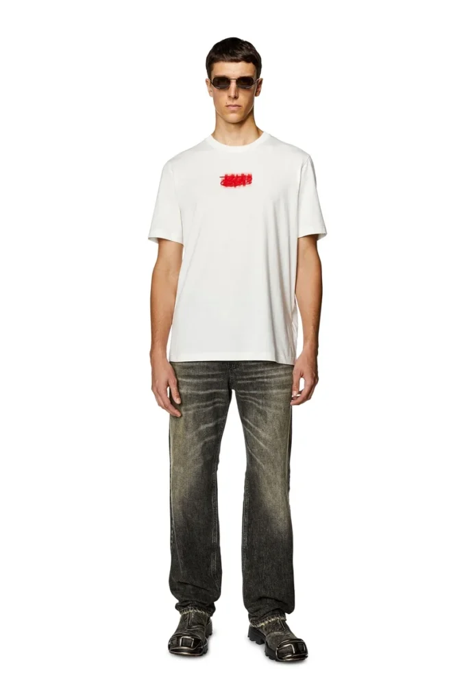 t-just-n4 T-shirt en coton biologique avec logo floqué