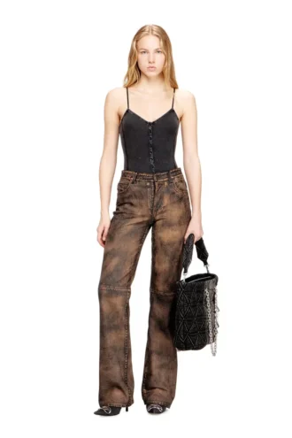 t-ley Body string en jersey côtelé marbré