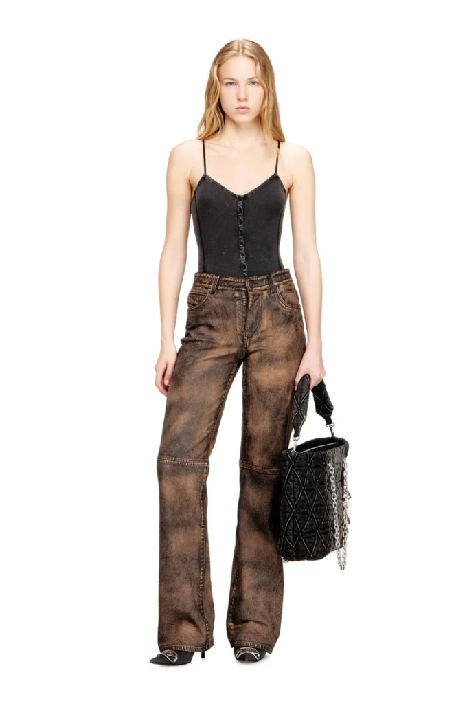 t-ley Body string en jersey côtelé marbré