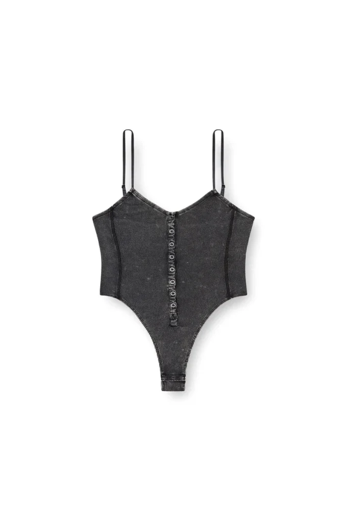 t-ley Body string en jersey côtelé marbré