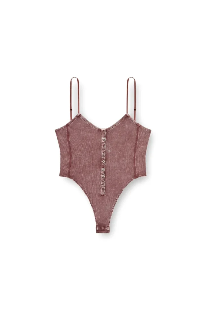 t-ley Body string en jersey côtelé marbré