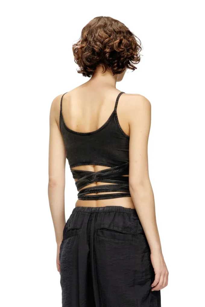 t-leya-tail-r1 Débardeur effet denim avec liens à nouer