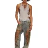t-lifty-burn-art Débardeur en tulle avec imprimé plastique brûlé