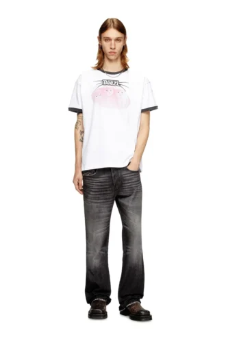 t-norm-cuff T-shirt en coton avec imprimé numérique