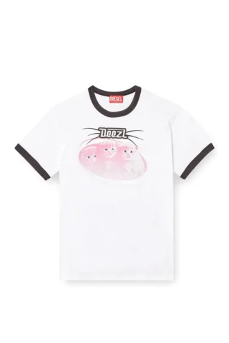 t-norm-cuff T-shirt en coton avec imprimé numérique