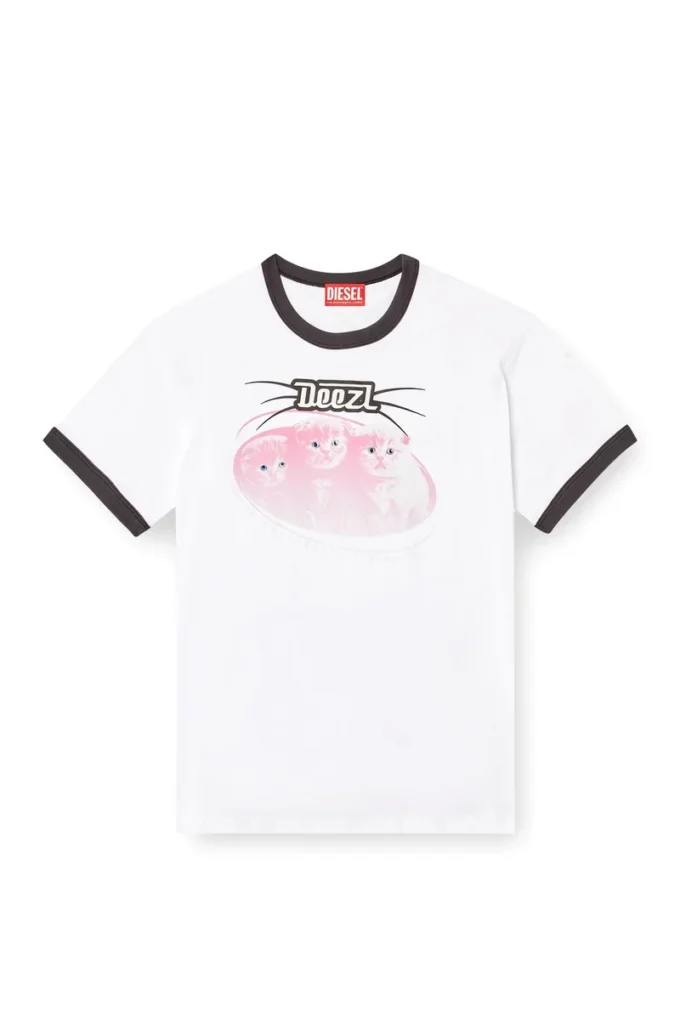 t-norm-cuff T-shirt en coton avec imprimé numérique