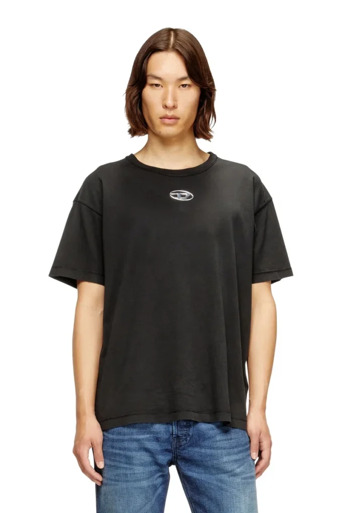 t-norm-iod T-shirt léger en coton avec logo Oval D métallisé
