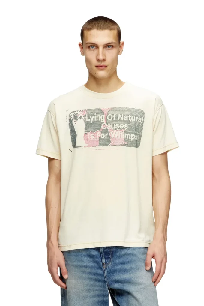 t-norm-t2 T-shirt à slogan avec effet délavé