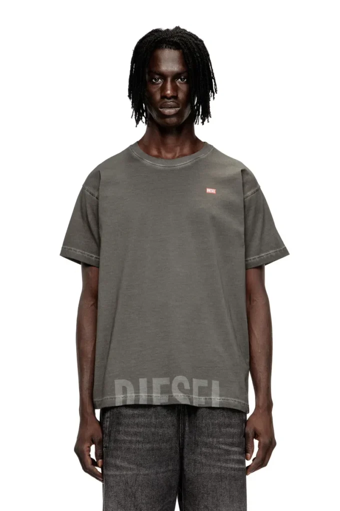 t-norm-t7 T-shirt en coton à col rond et imprimé