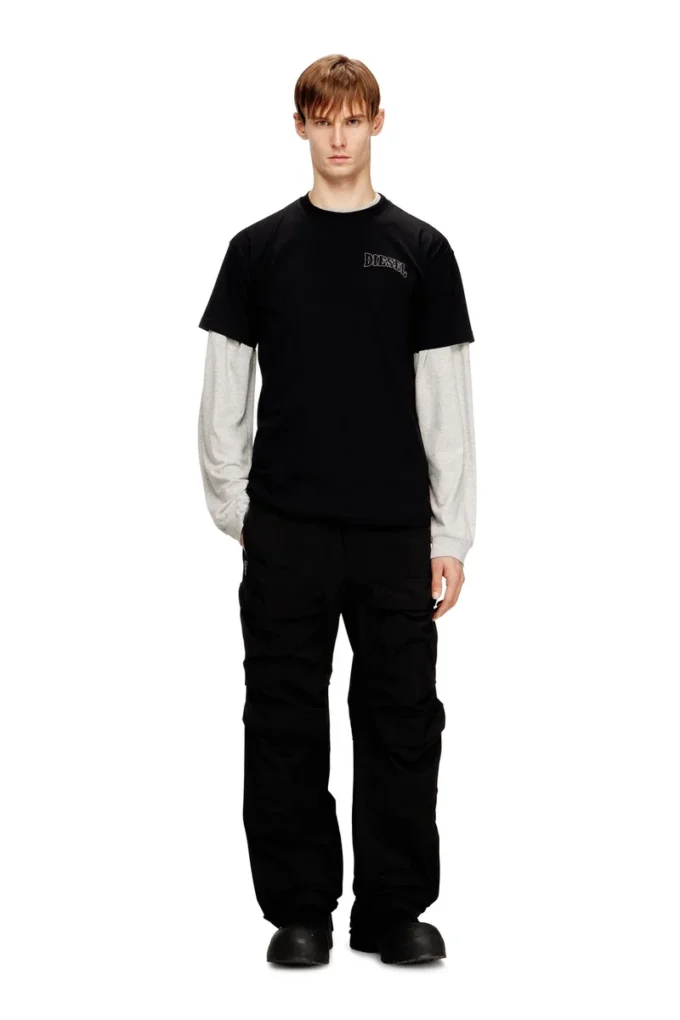 t-norm-v16 T-shirt classique en coton avec broderie Diesel