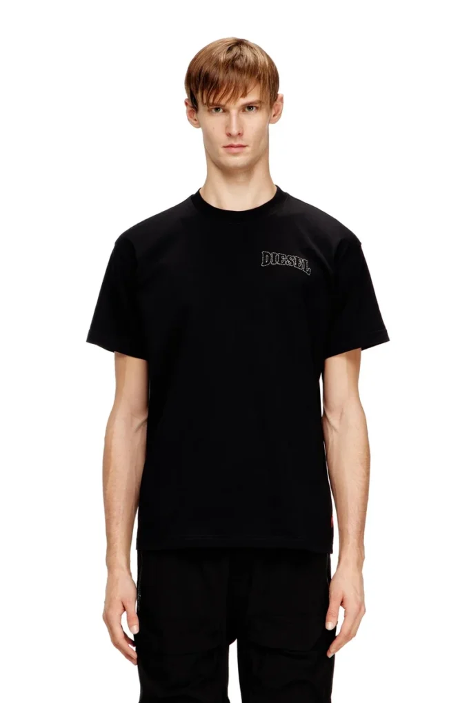 t-norm-v16 T-shirt classique en coton avec broderie Diesel