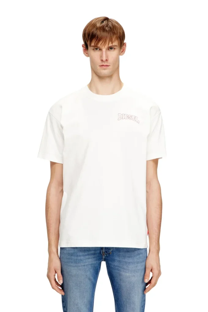 t-norm-v16 T-shirt classique en coton avec broderie Diesel