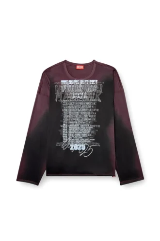 t-olavi-aa T-shirt à manches longues en jersey technique avec imprimé paroles de chanson