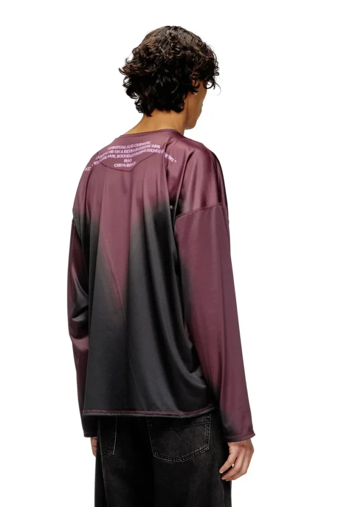 t-olavi-aa T-shirt à manches longues en jersey technique avec imprimé paroles de chanson