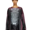 t-olavi-aa T-shirt à manches longues en jersey technique avec imprimé paroles de chanson