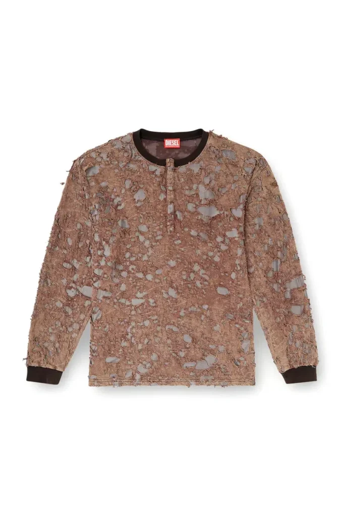 t-overt T-shirt à manches longues en jersey délavé