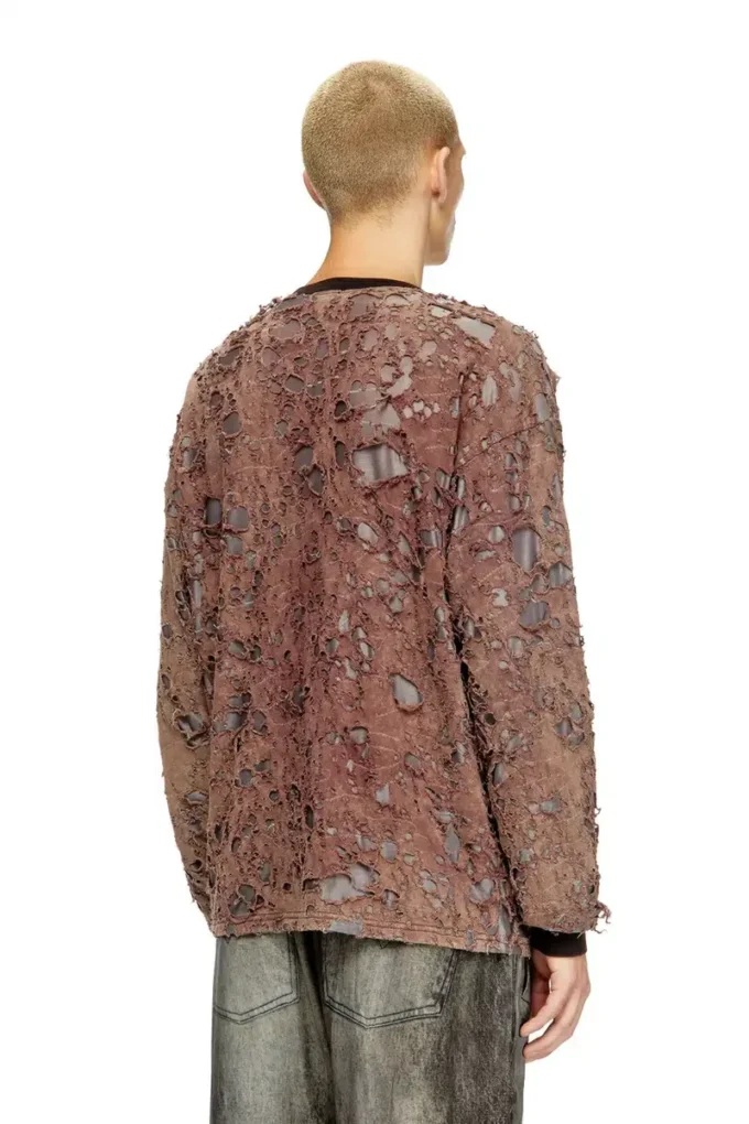 t-overt T-shirt à manches longues en jersey délavé