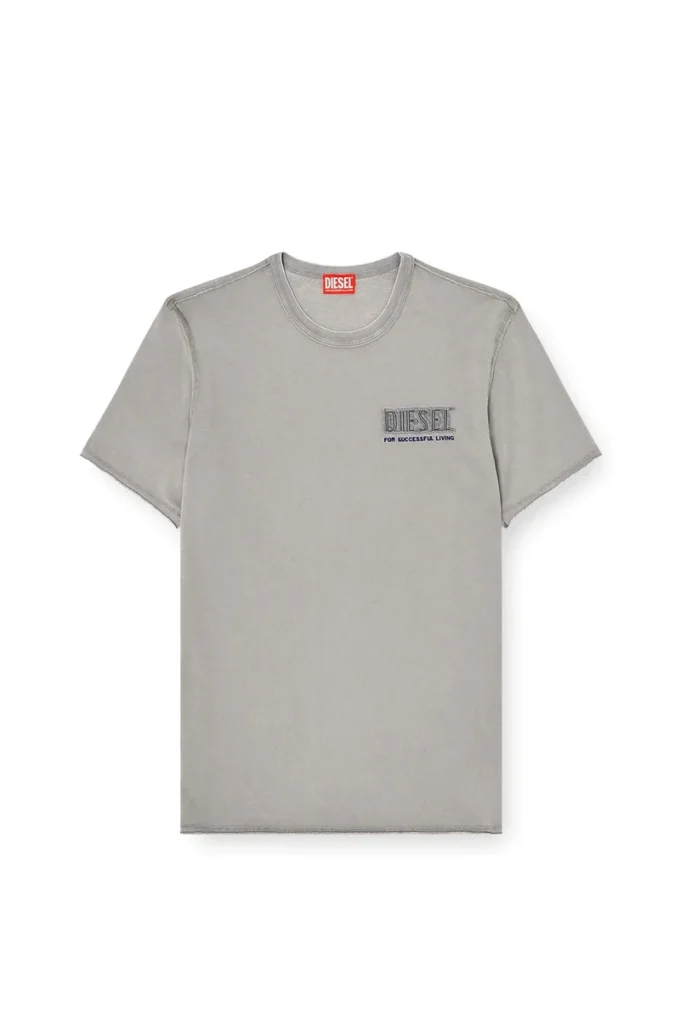 t-rawjust-v1 T-shirt délavé à l&rsquo;acide avec bords bruts