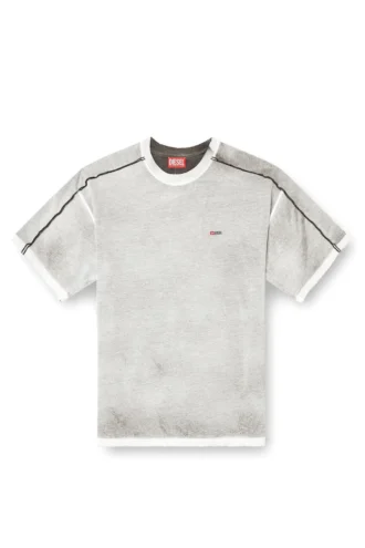 t-riven T-shirt décontracté en coton avec spray de couleur