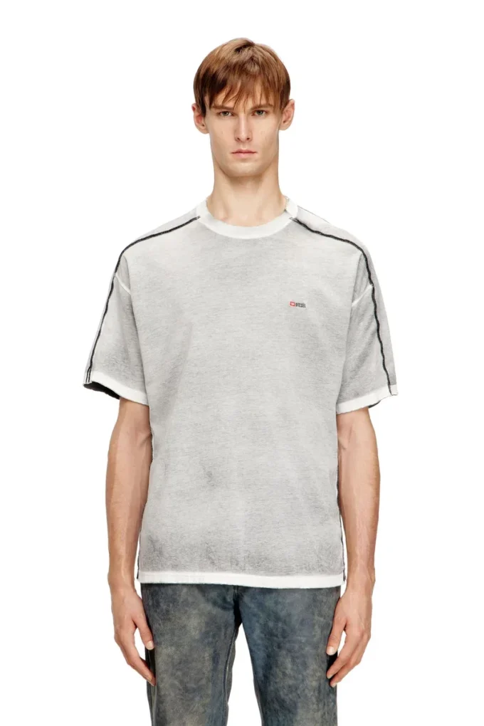 t-riven T-shirt décontracté en coton avec spray de couleur