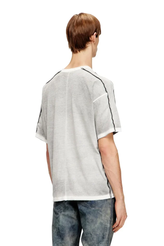 t-riven T-shirt décontracté en coton avec spray de couleur
