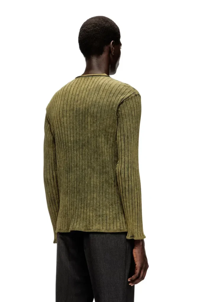 T-shirt Henley en jersey côtelé large traité